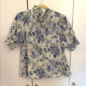 HUNTER BELL Cream Puff Sleeve Blouse